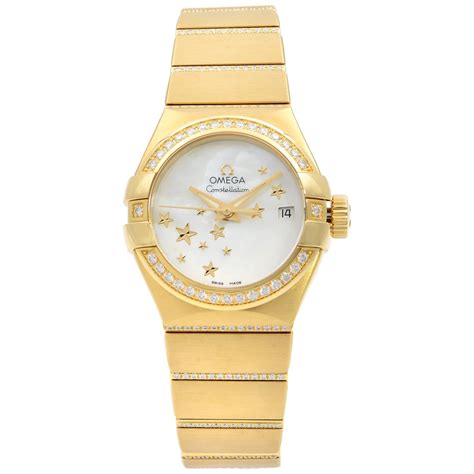 omega women's watch diamonds|women's omega constellation diamond watch.